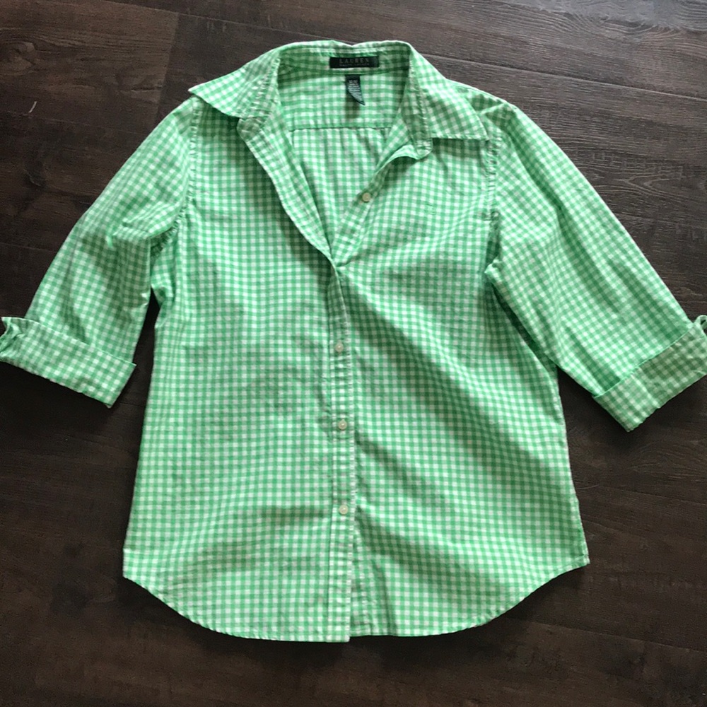 Ralph Lauren 3/4 sleeve Button Up Green